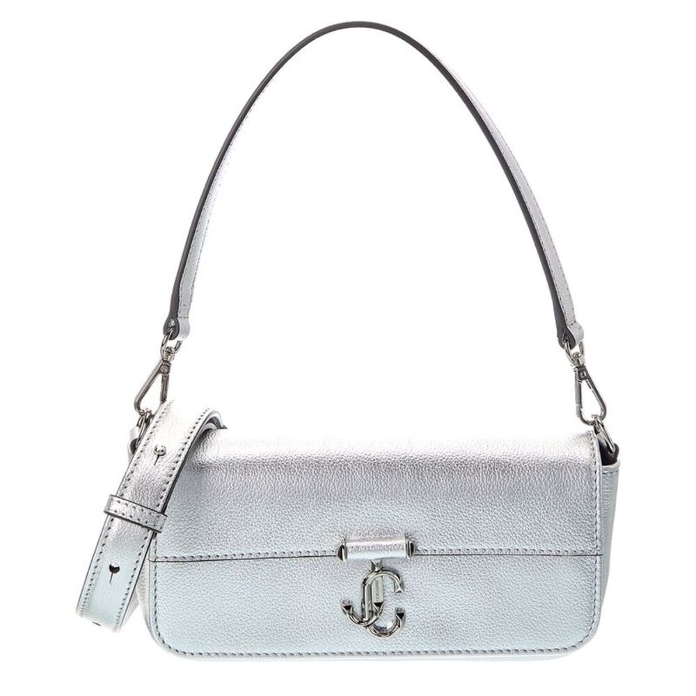 Jimmy Choo Aimeey Leather Crossbody, Silver